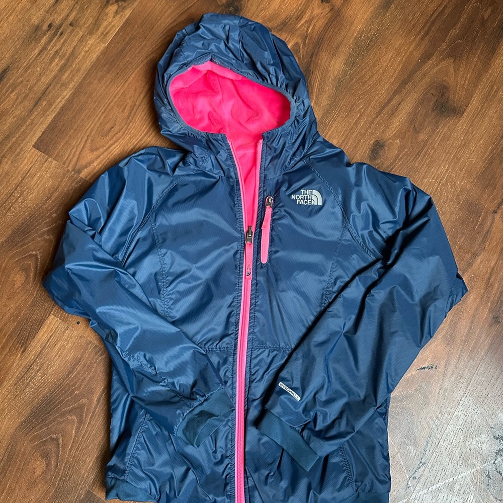 The North Face Blue and Pink Hooded Jacket